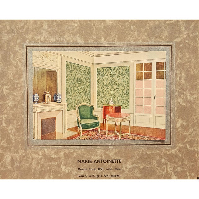 1934 Set of 5 - French Art Deco Interior Sitting Room Decor Prints For Sale In New York - Image 6 of 6