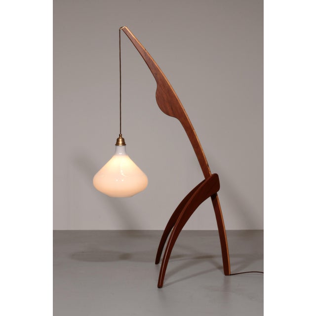 Mid-Century Danish Praying Mantis Floor Lamp in the style of Rispal, 1960 For Sale - Image 4 of 15