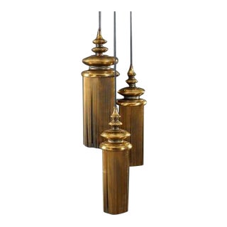 1960s Mid-Century Tassel-Form 3 Light Pendant For Sale