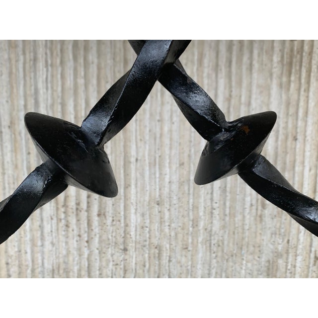 19th Spanish Console/Desk With Iron Stretcher and Solomonic Legs For Sale - Image 10 of 12