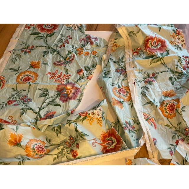 Mid 20 Th C Vintage Floral Chintz Loveseat Sofa Blue Orange For Sale - Image 13 of 14