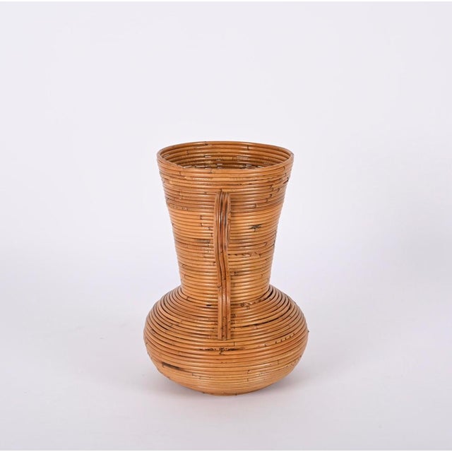 Bamboo and Rattan Vase by Vivai del Sud, Italy, 1970s For Sale - Image 9 of 17