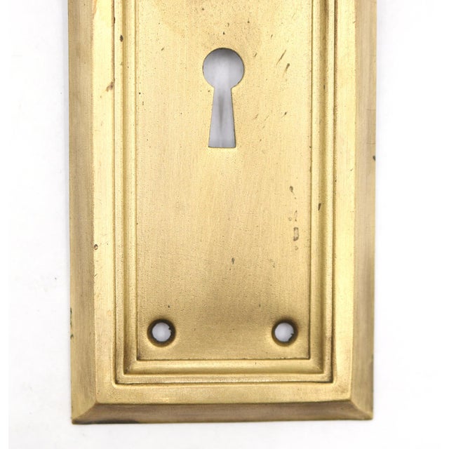 Vintage Concentric Brushed Brass Dummy Door Knob Set | Chairish