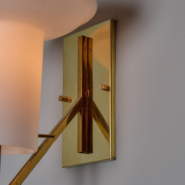 1970s Sculptural Glass and Brass Sconces Attributed to Ignazio Gardella - a Pair For Sale - Image 9 of 17
