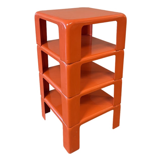 Set of 4 Stackable Fiberglass Quattro Gatti Tables by Mario Bellini for C & B Italia, 1970s For Sale