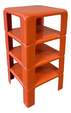 Set of 4 Stackable Fiberglass Quattro Gatti Tables by Mario Bellini for C & B Italia, 1970s