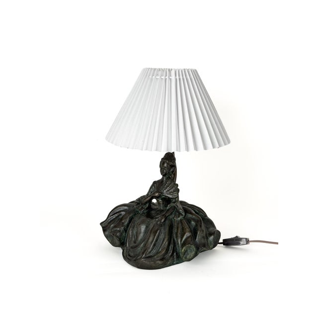 Art Deco French Figural Table Lamp in Bronze, 1930s For Sale - Image 14 of 14