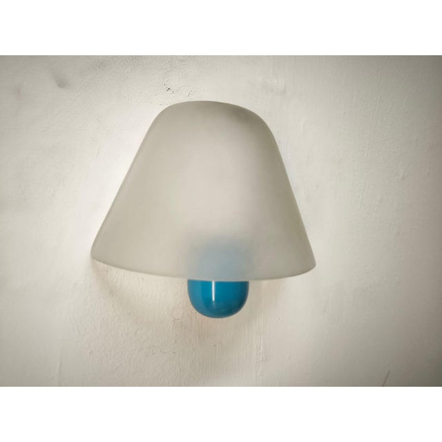 Blue Light Blue Wall Light from Veart, 1980s For Sale - Image 8 of 9