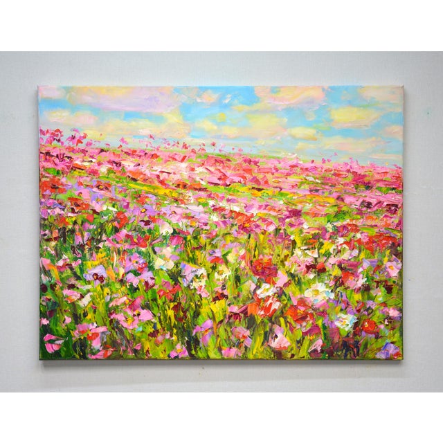 In this vibrant explosion of colors, I channeled the effervescent joy of a summer meadow at peak bloom. Utilizing thick,...
