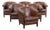 English Style Cognac Cowhide Club Armchairs, Set of 6 For Sale