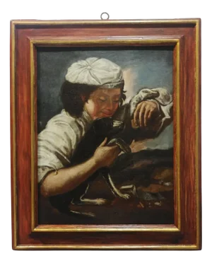 Circle of G. F. Cipper or Il Todeschini, Young Man with Puppy, Early 18th Century, Oil on Canvas