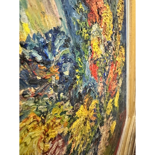 Paint Vintage Still Life of Flowers 1960s Mid Century Impressionist Art Professionally Framed Oil Painting 27.5” X 23” Signed Bert 1964 For Sale - Image 7 of 10