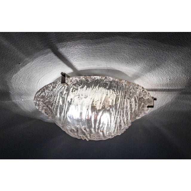Mid-Century Modern Mid 20th Century Mid-Century Modern Molded Glass Light, Flushmount For Sale - Image 3 of 4