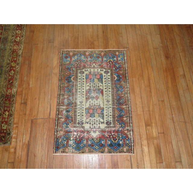 Early 20th Century Shabby Chic Persian Malayer Tiny Rug - 2'6" x 3'9" For Sale In New York - Image 6 of 6