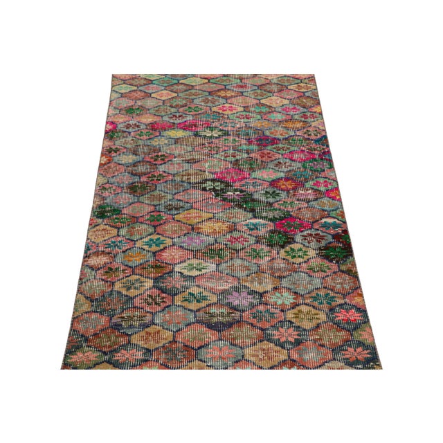 1960s Vintage Zeki Müren Rug in Colorful Floral & Geometric Patterns From Rug & Kilim For Sale - Image 5 of 8