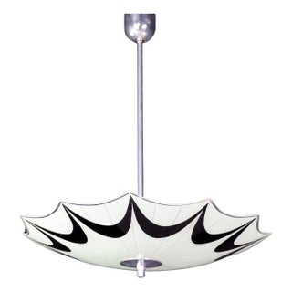 Mid-Century Glass Hanging Pendant Lamp, 1958 For Sale