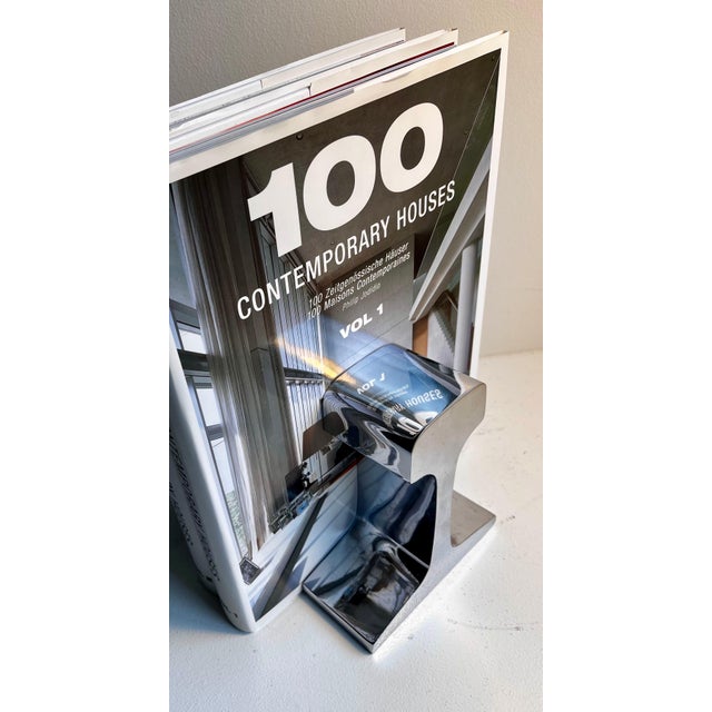 Gray Chrome I-Beam Bookends - A Pair For Sale - Image 8 of 12