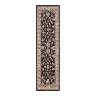 Boho Chic Ziegler Gray/Ivory Wool Runner Rug- 2'7'' X 8'2'' For Sale