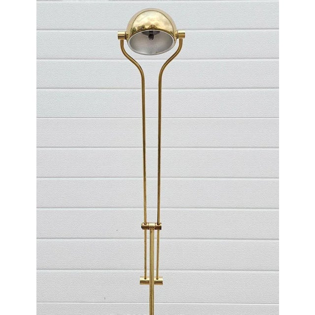 1970s Mid-Century Modern Adjustable Brass Floor Lamp from Fischer, Germany, 1960s For Sale - Image 5 of 9