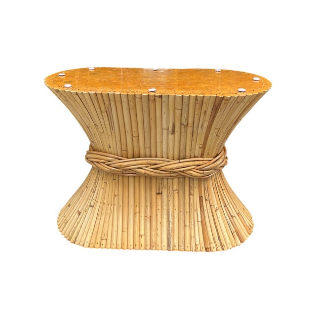 Vintage McGuire "Sheaf of Wheat" Oval Center Table, San Francisco, California, Circa 1970s/1980s For Sale - Image 10 of 12