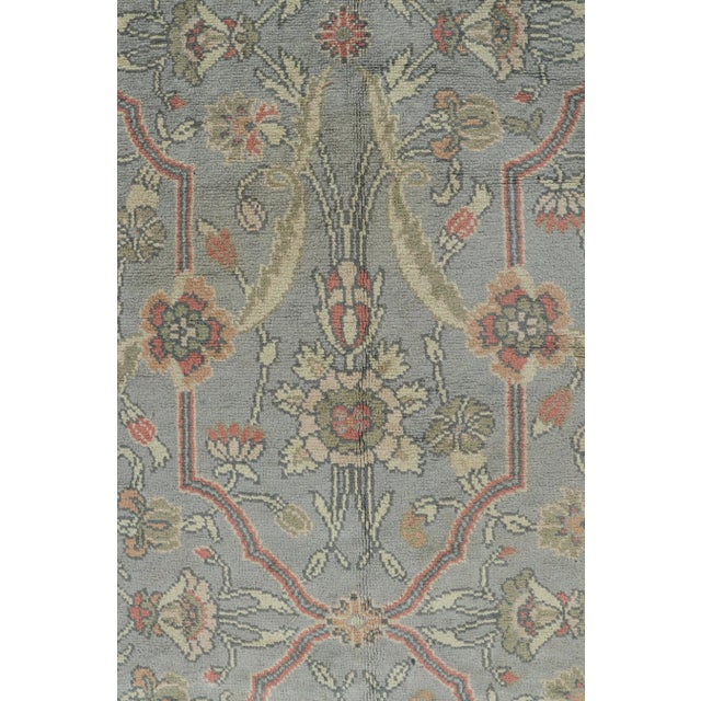 1920s Antique Donegal Arts & Crafts Rug in Blue With Floral Patterns by Rug & Kilim For Sale - Image 5 of 7