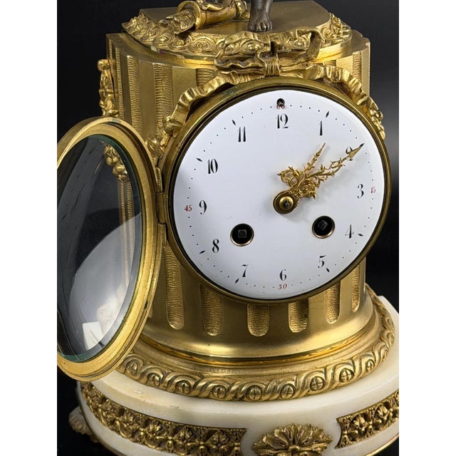 Louis XVI French Gilt Bronze Mantel Clock with Cupid For Sale - Image 14 of 16
