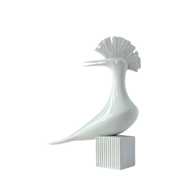 White Porcelain Hoopoe from Lesov, 1960s For Sale - Image 8 of 8