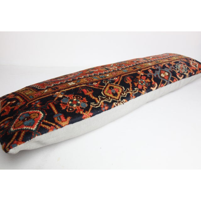 Art Deco Antique Multi Color Tones Persian Lumbar Rug Pillow Cover -15'' X 47'' For Sale - Image 3 of 12
