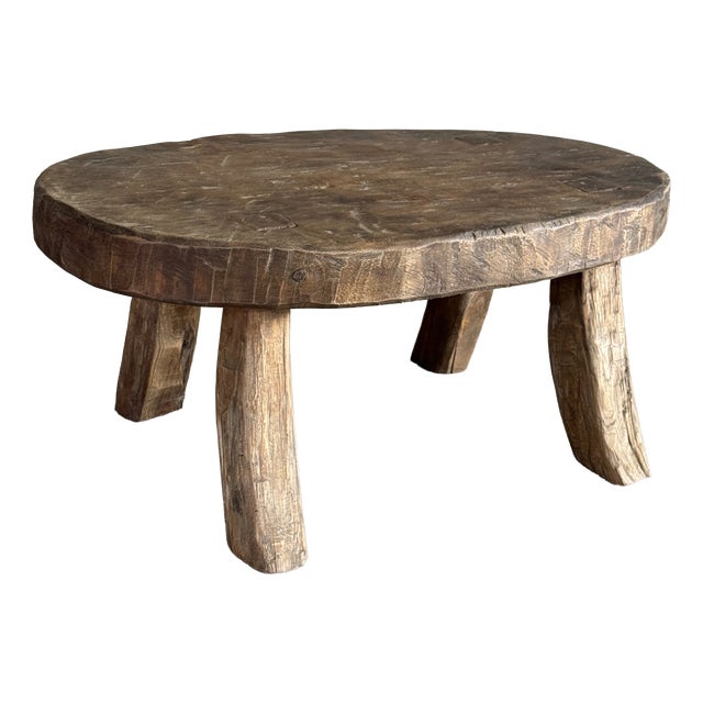 Small Oval Stool in Teak, 1980s For Sale