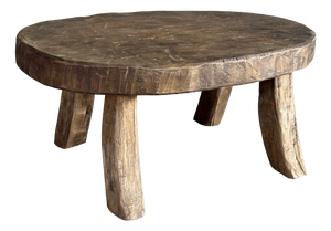 Small Oval Stool in Teak, 1980s