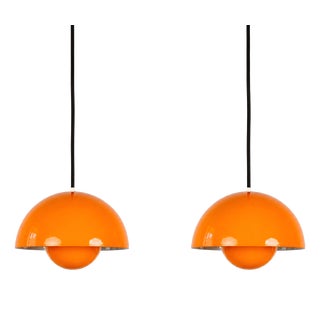 Vintage FlowerPot Pendant Lamps by Verner Panton for Louis Poulsen, Set of 2 For Sale