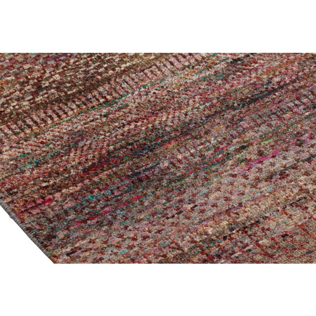 2010s Rug & Kilim’s Modern Textural Rug in Purple With Polychrome Striae For Sale - Image 5 of 8