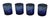 Vintage Set of Four Libby Blue Octagon Shaped Drinking Tumblers Rocks Glasses For Sale - Image 6 of 6