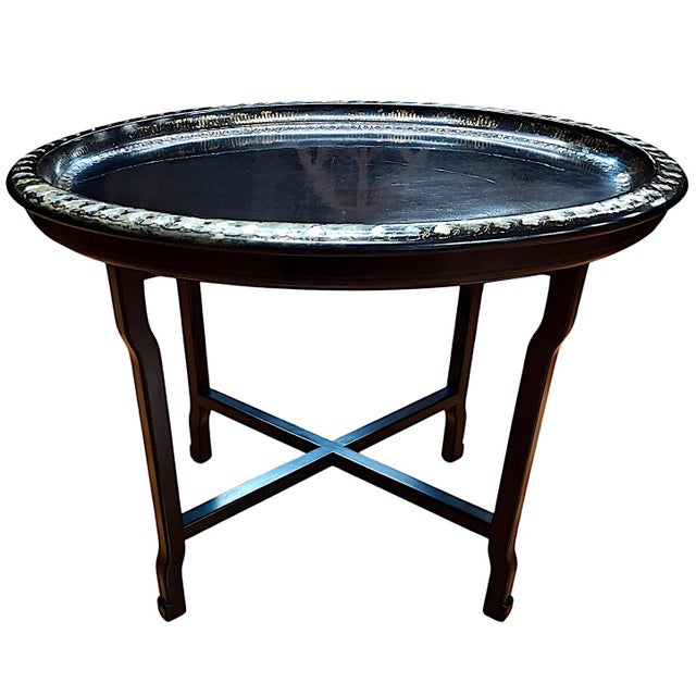Antique Lacquered Mother-of-Pearl Tray Table For Sale - Image 12 of 13