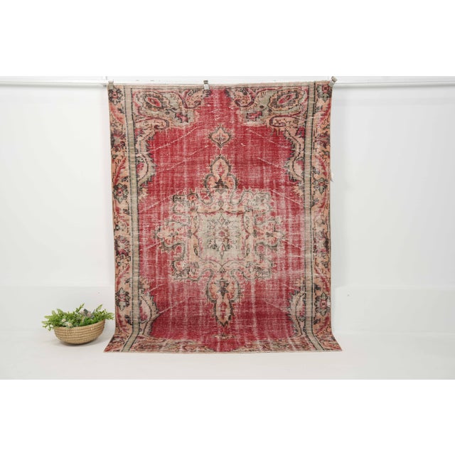 Vintage Hand-Knotted runner rug is a semi-antique vintage area rug. The '70s Eastern region of Anatolia's unique rug is...