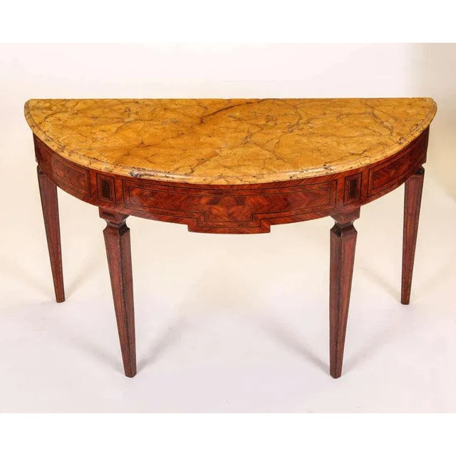 Italian 18th-Century Marquetry Console Table For Sale - Image 3 of 10