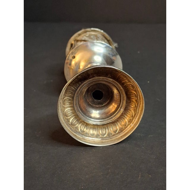 Antique 800 Silver Filigree Besamim Spice Tower Havdalah Judaica Tower Flag 86g For Sale - Image 14 of 16