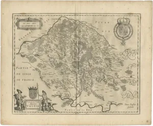 Antique Map of the Seine-Et-Marne by Janssonius, 1657