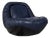 Baxter Barett Leather Armchair Blue For Sale
