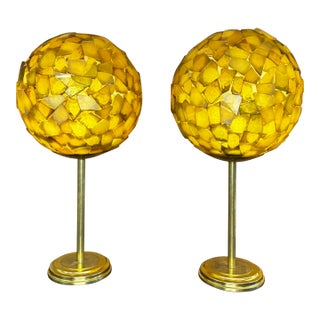 Mid Century Modern Chuck Lucite Lamps on Brass Bases. For Sale