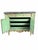 Green Vintage Neoclassical Green & Gold Painted Sideboard / Buffet With Black Marble Top For Sale - Image 8 of 12