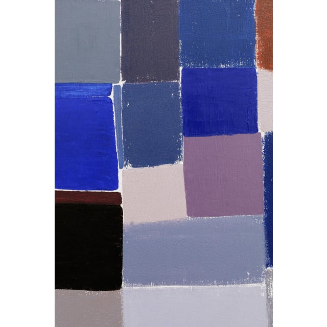 "Squares / Orange Blue Grey" Large Abstract Oil Painting by Simon Findlay For Sale - Image 13 of 13