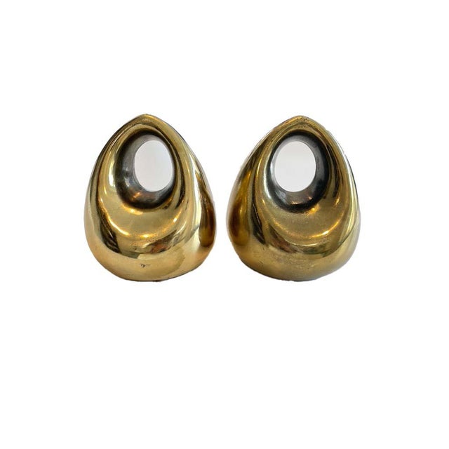 Brass Brass Bookends by Ben Seibel for Jenfred Ware - a Pair For Sale - Image 8 of 8