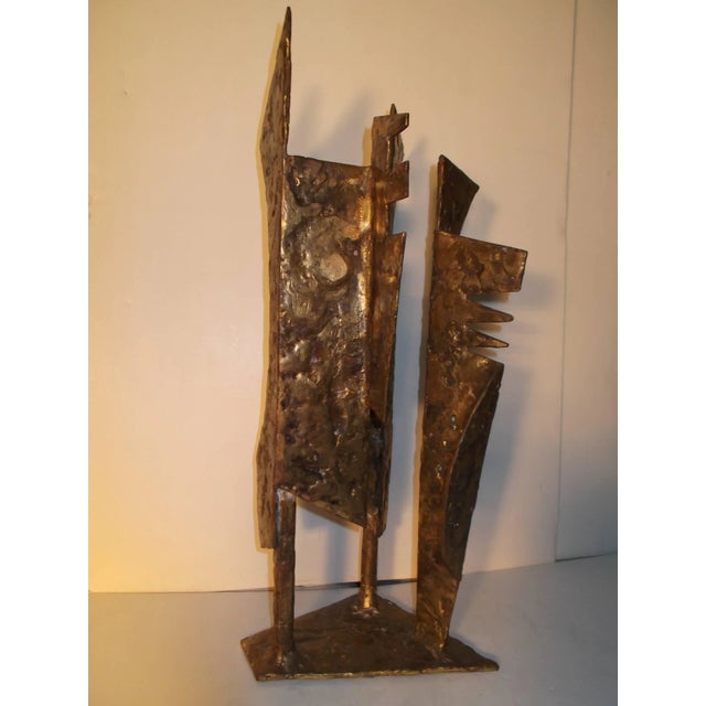 Abstract "Sculpture 95" Abstract Modern Art Bronzed Welded Iron by J. McVicker For Sale - Image 3 of 10