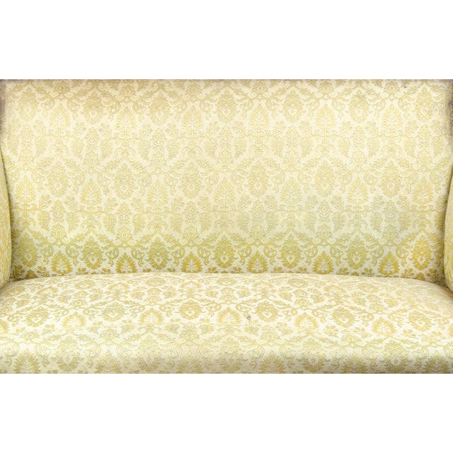 Beige 1940s Mid-Century Modern Two-Seat Oak Settee by Comte and Design Attributed to Jean-Michel Frank, Argentina For Sale - Image 8 of 9