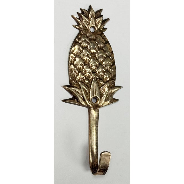 Farmhouse Vintage Brass Pineapple Wall Hook For Sale - Image 3 of 5