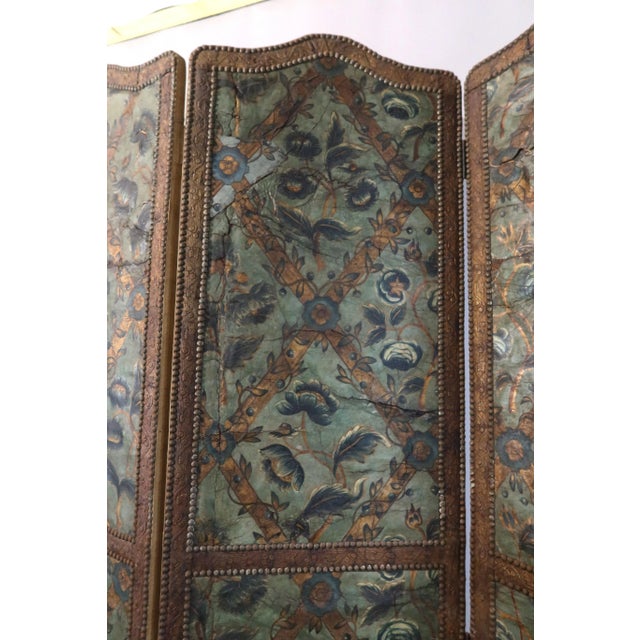 Antique Cordoba Leather Screen, 1600s For Sale - Image 12 of 16
