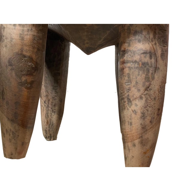Wood Lg African Senufo Stool / Table I Coast 25" W For Sale - Image 7 of 9