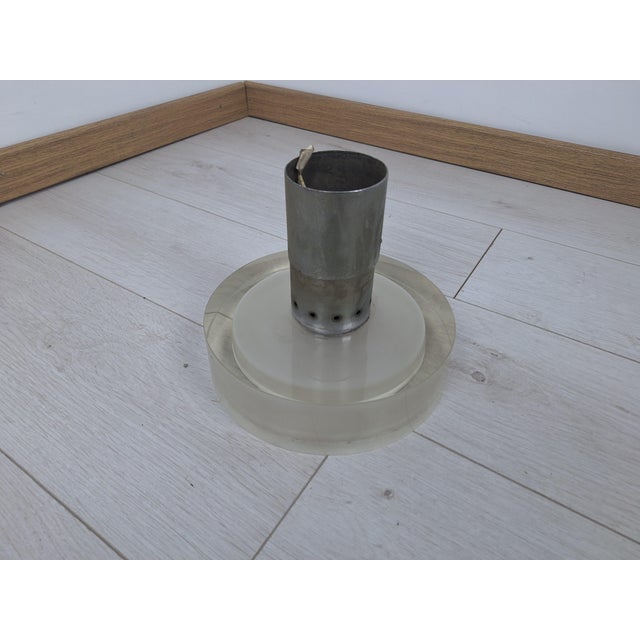 Vintage Ceiling Light with Clear Disc by Flavio Poli for Seguso Murano, 1960s For Sale - Image 6 of 7