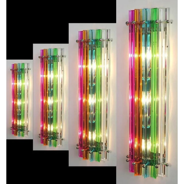 Green Vintage Italian Wall Sconce in Murano Glass, 1990s, Set of 4 For Sale - Image 8 of 10